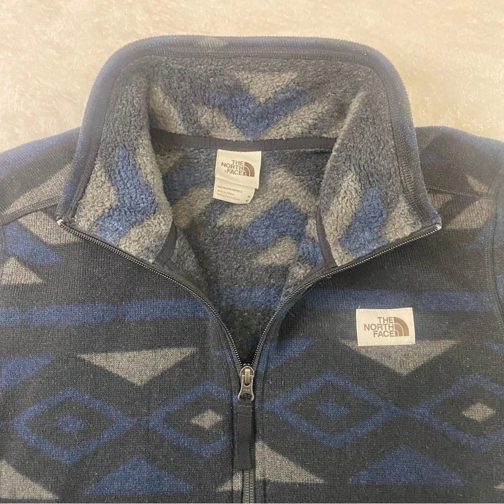 The North Face Jacket Mens M Black 1/4 Zip Aztec Novelty Gordon Lyons Fleece - Picture 4 of 10